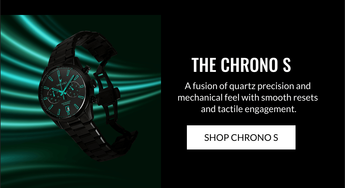  THE CHRONO S A fusion of quartz precision and mechanical feel with smooth resets and tactile engagement. SHOP CHRONO S