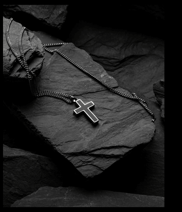 List of products:  The Chrono S2 - Gunmetal/Walnut Stone Cross Pendant - Black Onyx Bead Bracelet - Oxidized Silver The Rogue - Gunmetal/Red